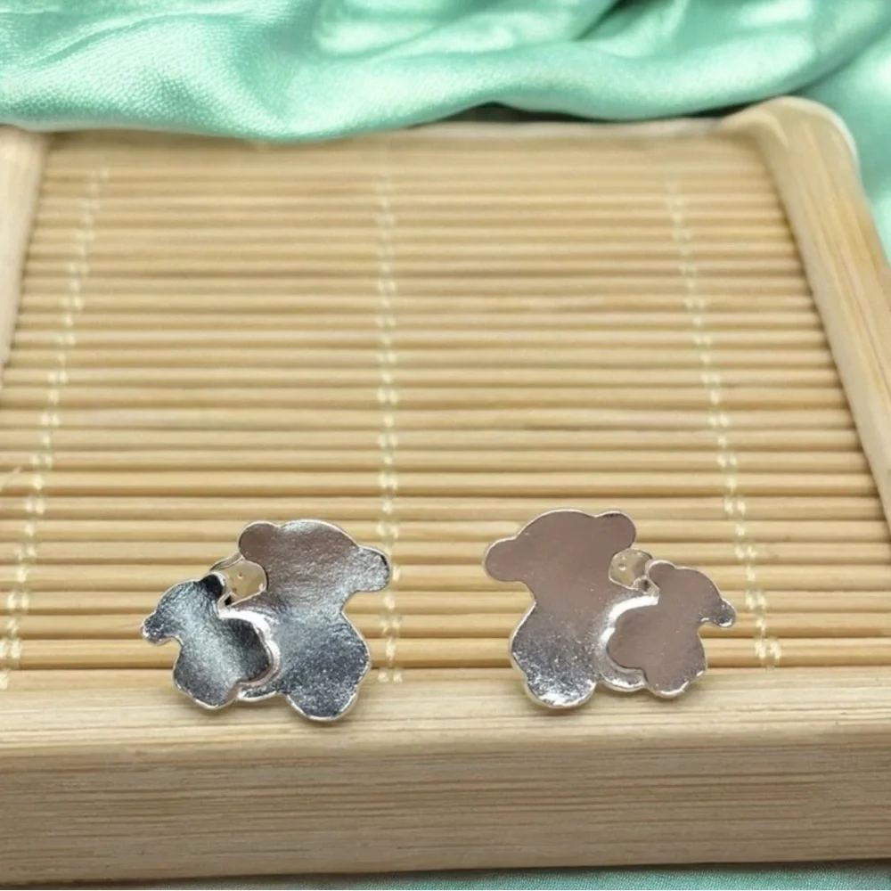 Bear - Earrings sterling silver 925 Push